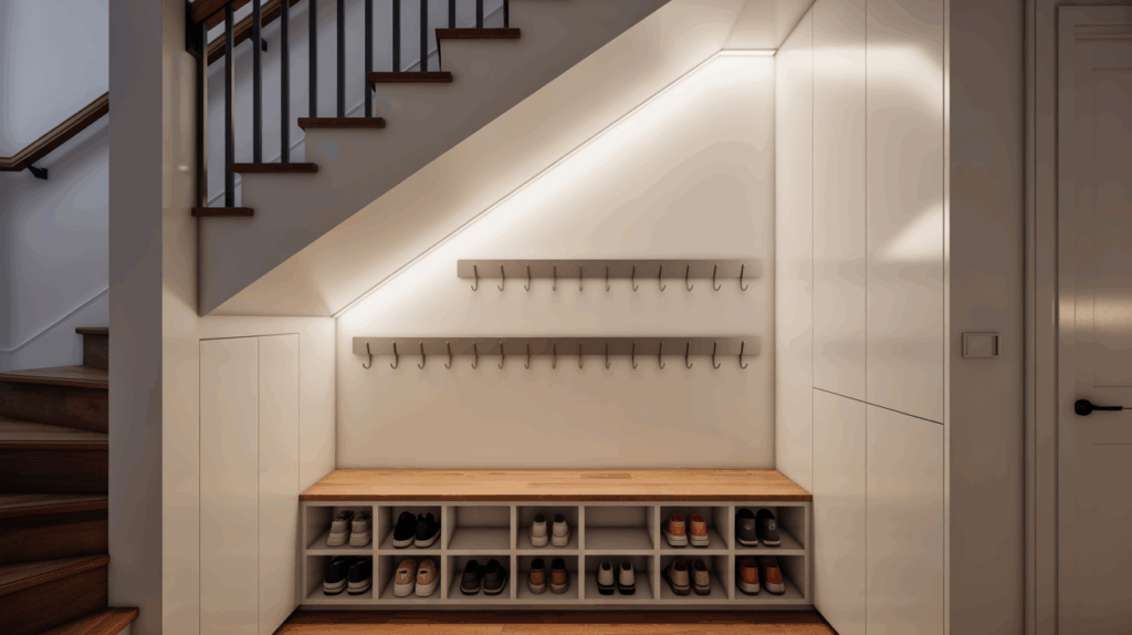 closet shoe and coat idea