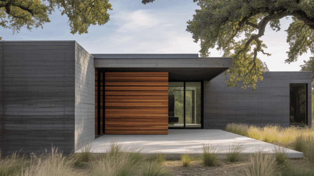concrete wood bled exterior