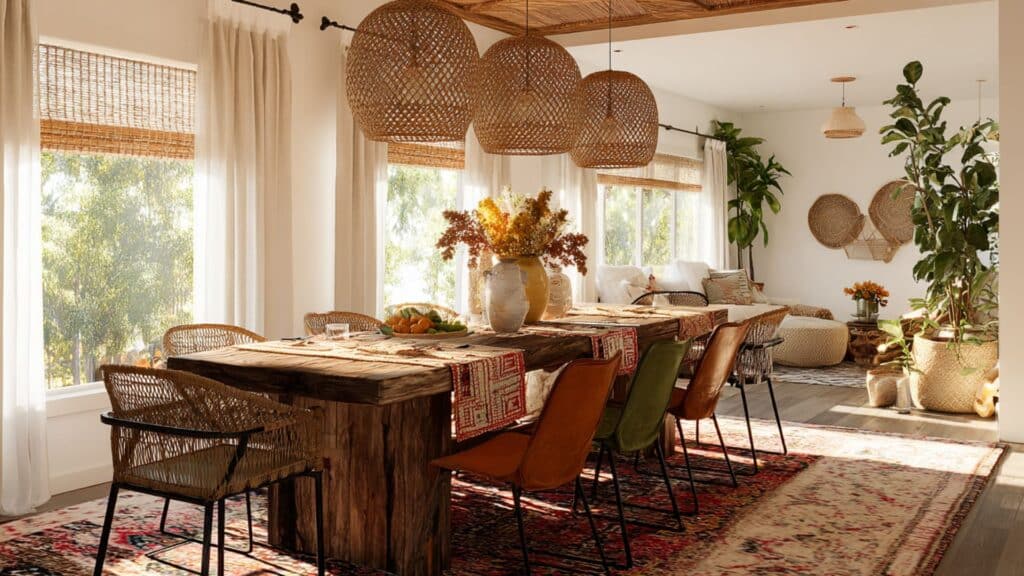 dining room in bohemian style