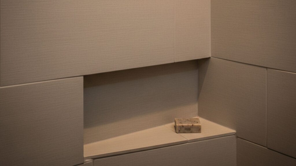 floor level foot rest niche