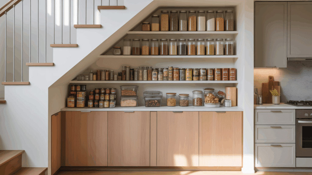 open and closed door pantry