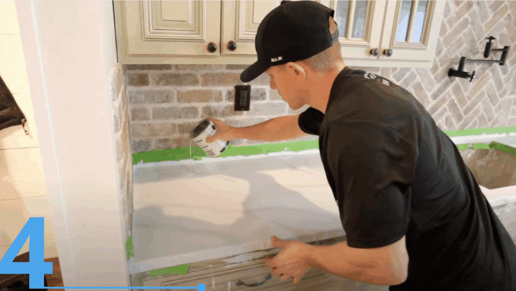 step 4 pour and spread epoxy