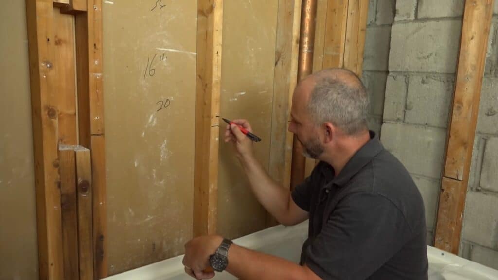 step two mark layout With level lines