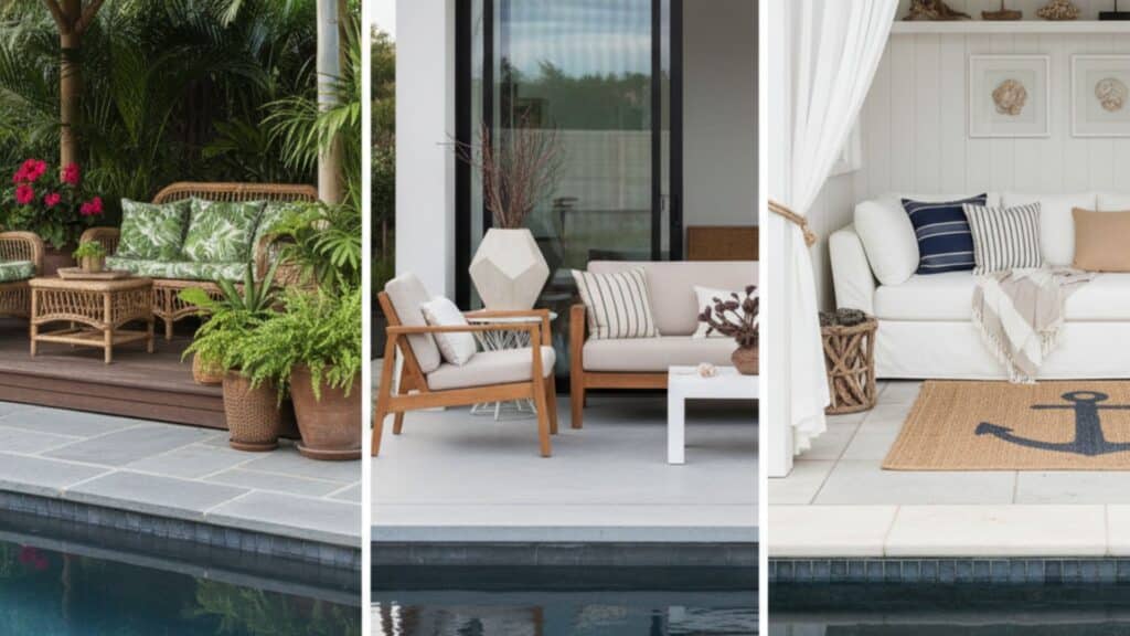 different design styles of pool house or cabana