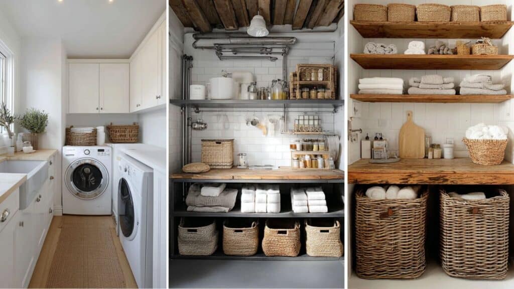 laundry room or utility room with different design styles