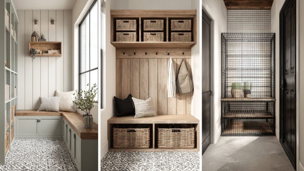 mudroom with different design styles