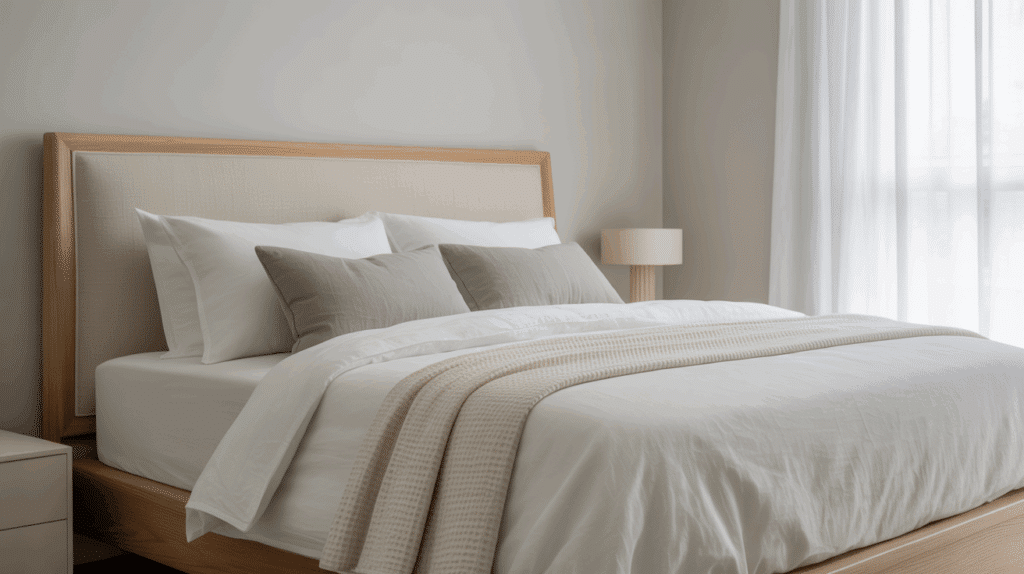 queen headboard with full bed